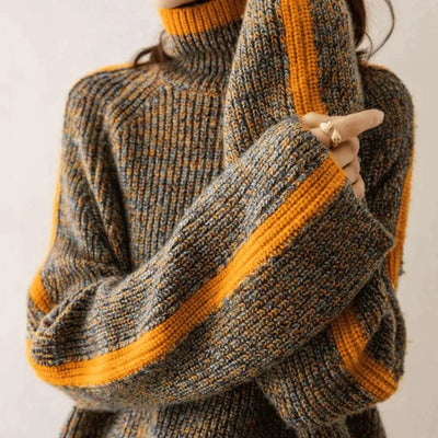 Ravelyn - Rollkragenpullover aus meliertem Strick