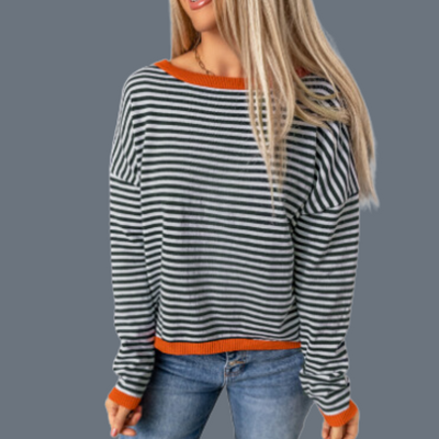 Banenza |  Damen Gestreiftes Oberteil | Langarm