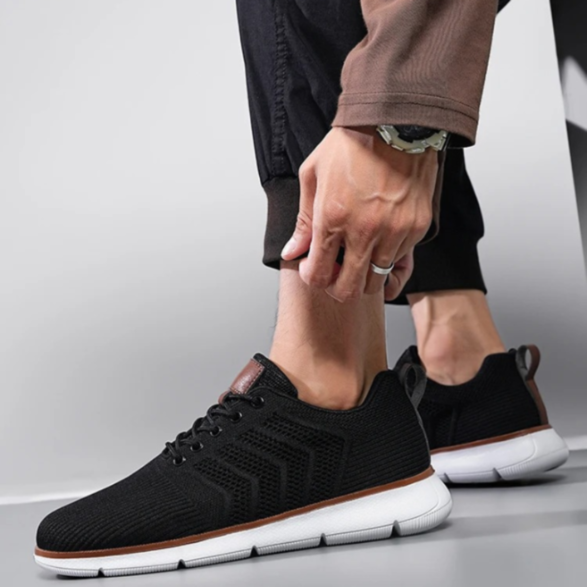 Atmungsaktive Strick-Walkingschuhe für Herren