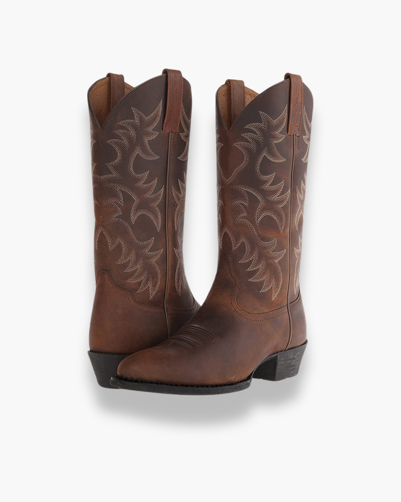 Damen Elegante Schwarze Stiefel | Western Cowboystiefel