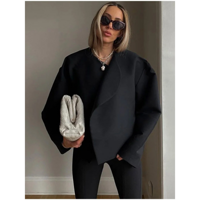 Madolim | Damen Elegante Kurze Warme Mantel | Überdimensional