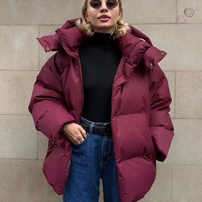 Stellianet | Damen Puffer Kapuzen Jacke | Übergroß