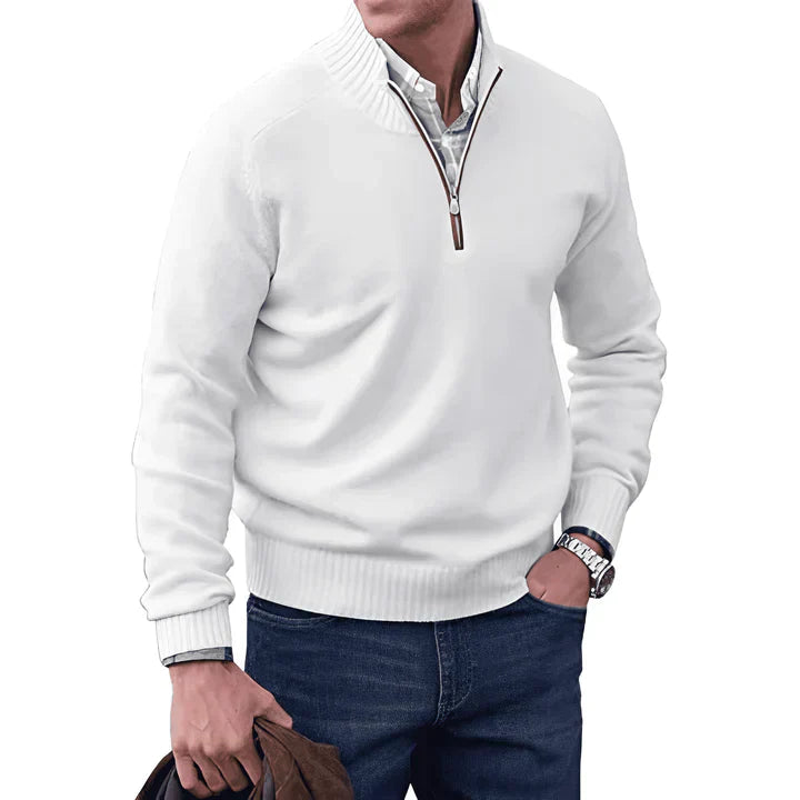 Tobi - benoit eleganter Kaschmirpullover mit Reißverschluss