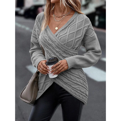 Mototem | Damen Strick V-Ausschnitt Pullover | Langarm