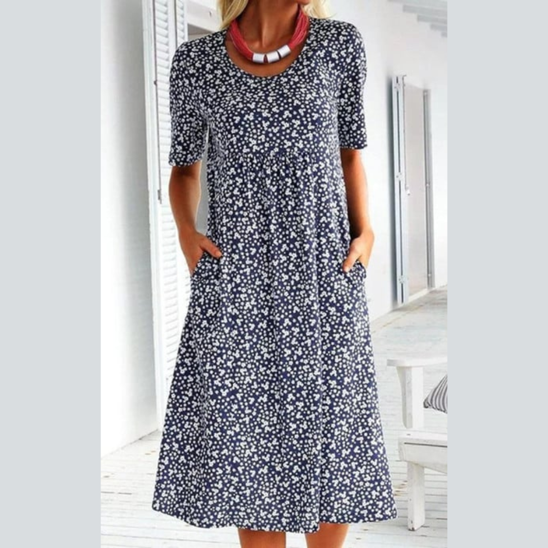 Wilda – Stilvolles Midikleid Mit Blumen Drucken