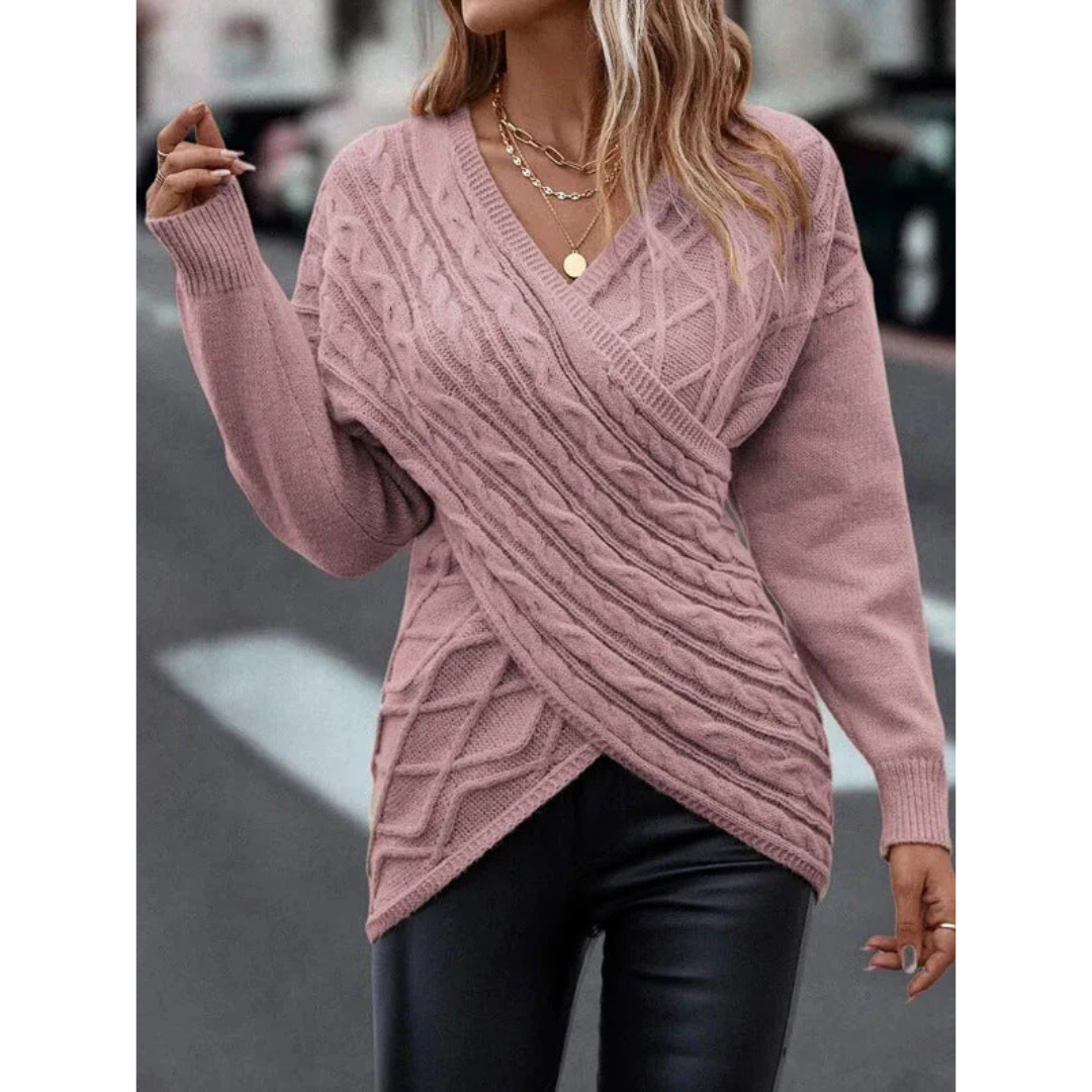 Mototem | Damen Strick V-Ausschnitt Pullover | Langarm