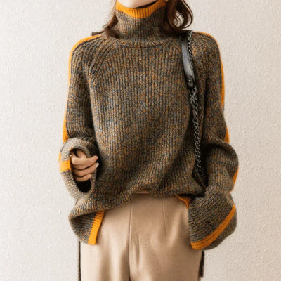 Ravelyn - Rollkragenpullover aus meliertem Strick