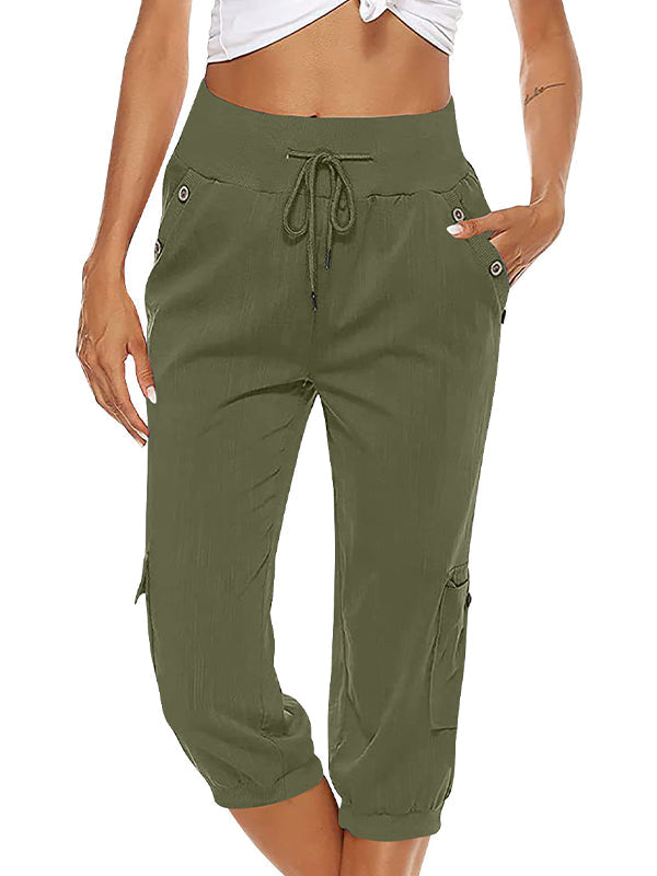 Ayla Damen Crop-Hose Im Leinenlook Mit Kordelzugbund – Bequem Und Vielseitig Für Jeden Anlass