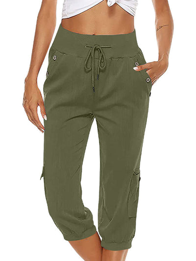 Ayla Damen Crop-Hose Im Leinenlook Mit Kordelzugbund – Bequem Und Vielseitig Für Jeden Anlass