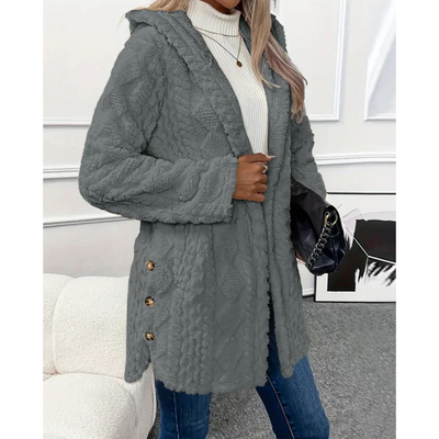 Preten | Damen Warme Kapuzen Strickjacke | Lange