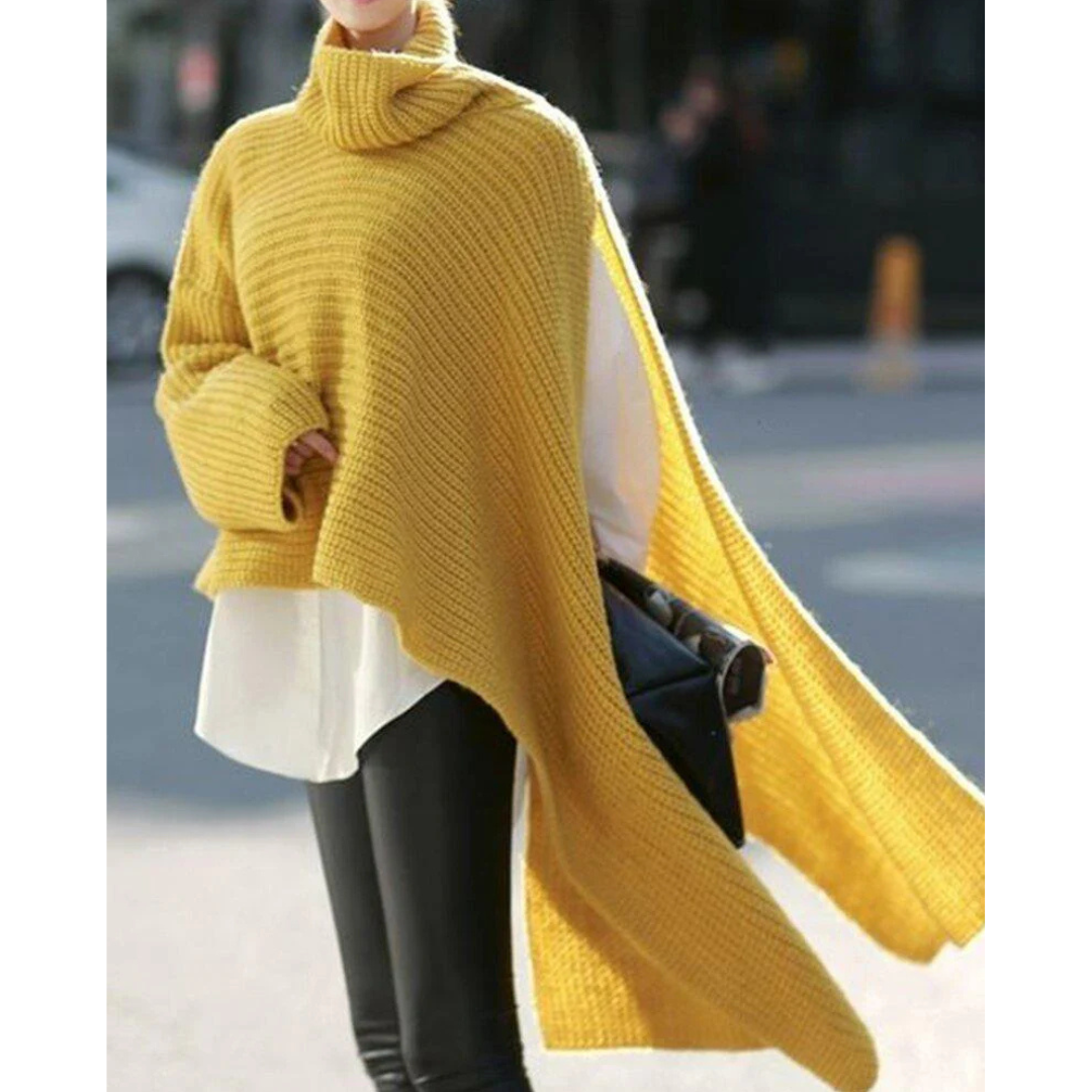 Olivete | Damen Langem Umhang Pullover | Warme