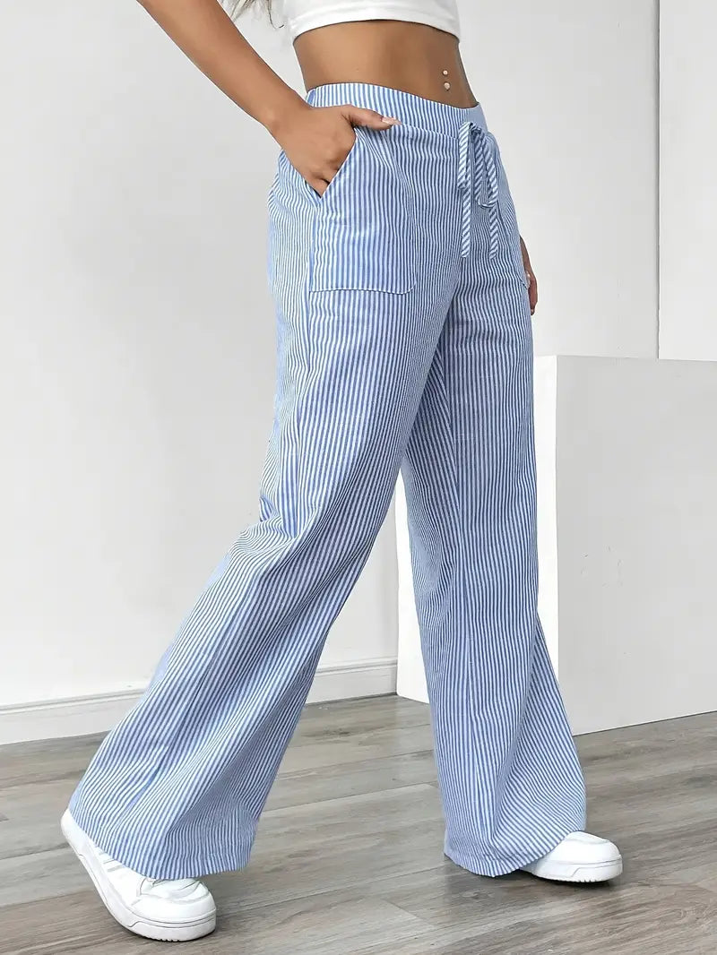 Alina – Elegante Gestreifte Hose Mit Taschen