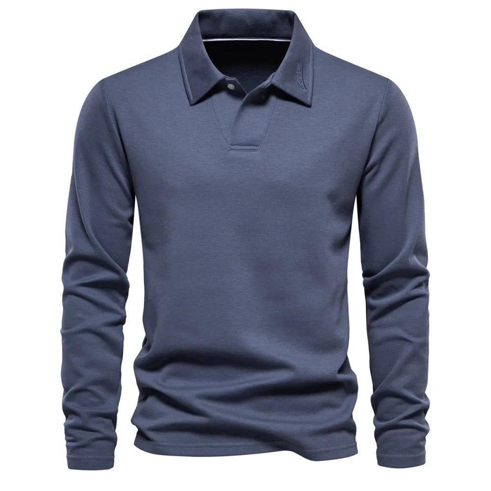 Lucas - klassisches Langarm-Polo mit elegantem Kragen