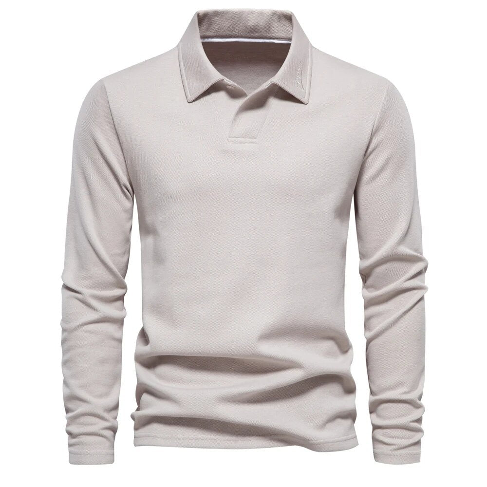 Lucas - klassisches Langarm-Polo mit elegantem Kragen