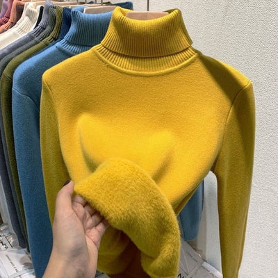 Eloise - mit Samt gefütterter Rollkragenpullover für Frauen