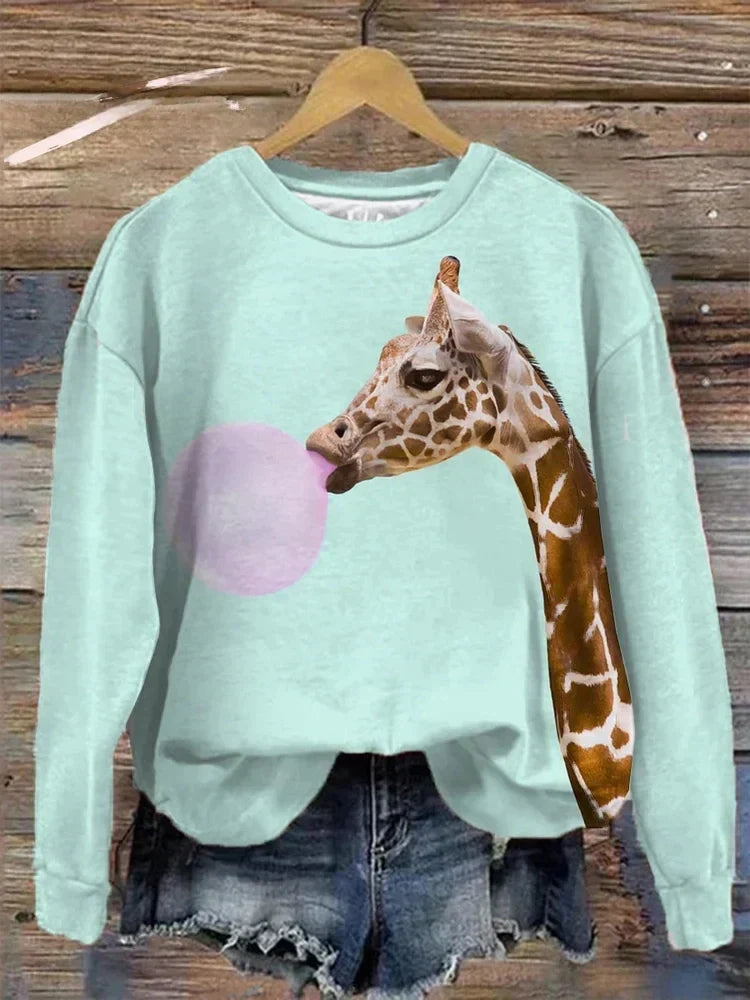 Gigi - verspielte Giraffe Bubblegum Sweatshirt