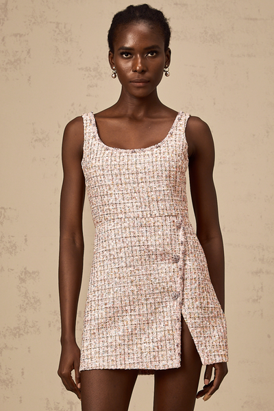 Aoife Rosa verschönertes Tweed-Minikleid