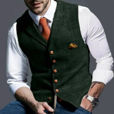 Modrezo | Herren Vintage Stylische Weste | Lässig