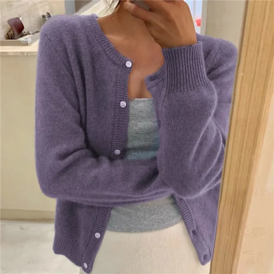 Nola - gestrickt Damen Strickjacke in einfarbig Farbe für Komfort