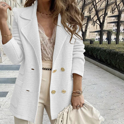 Elise - luxuriöser Strickblazer mit Doppelknopfverschluss