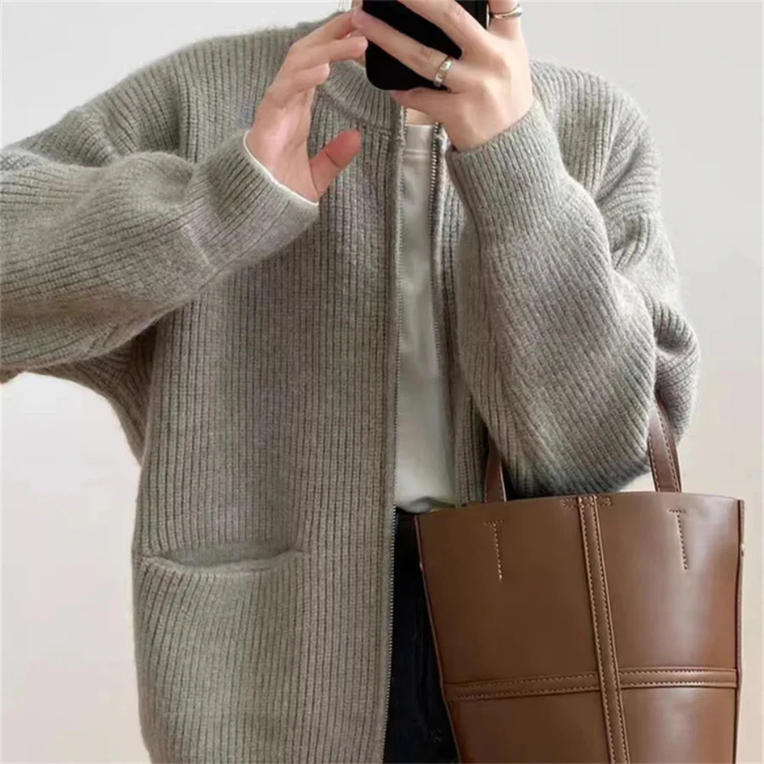 Jamunen | Damen Strickjacke mit Reißverschluss | Langarm