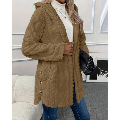 Preten | Damen Warme Kapuzen Strickjacke | Lange