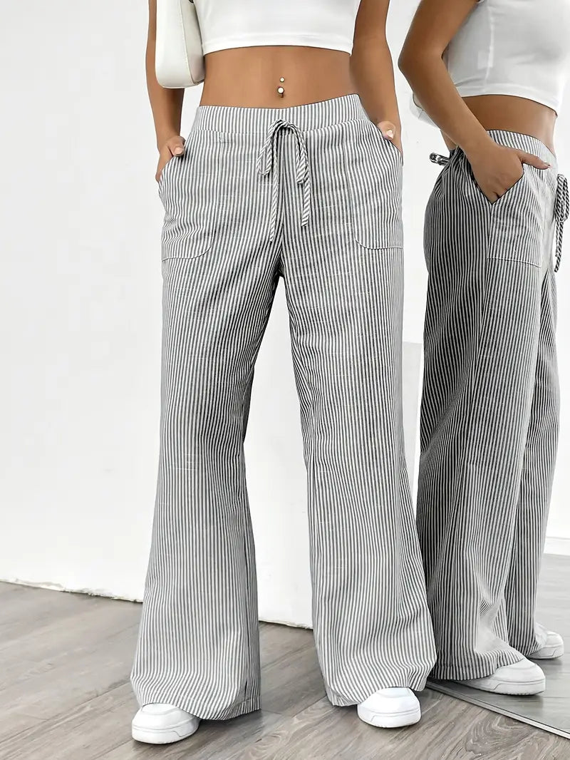 Alina – Elegante Gestreifte Hose Mit Taschen