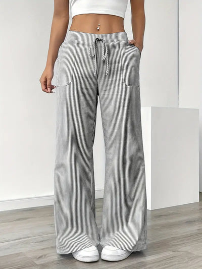 Alina – Elegante Gestreifte Hose Mit Taschen