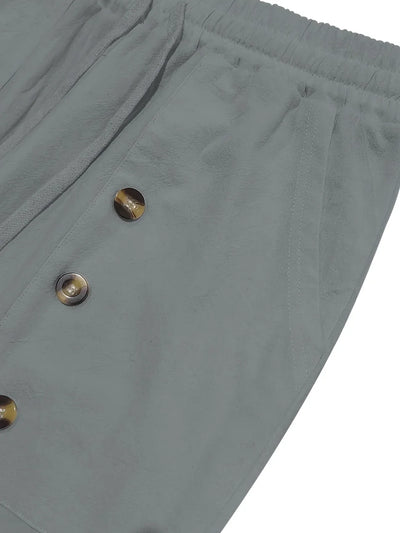 Beslan – Elegante Hose Mit Geradem Bein Und Goldenen Knöpfen