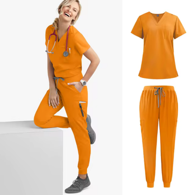 Sarbina | Damen Kurzarm Schlanke Passform Pflege Kasacks Satz | Arbeitskleidung