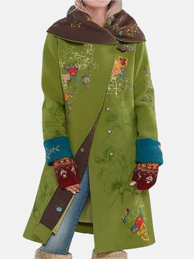 Velora - Tribal inspirierter Wollmantel mit bunten Mustern