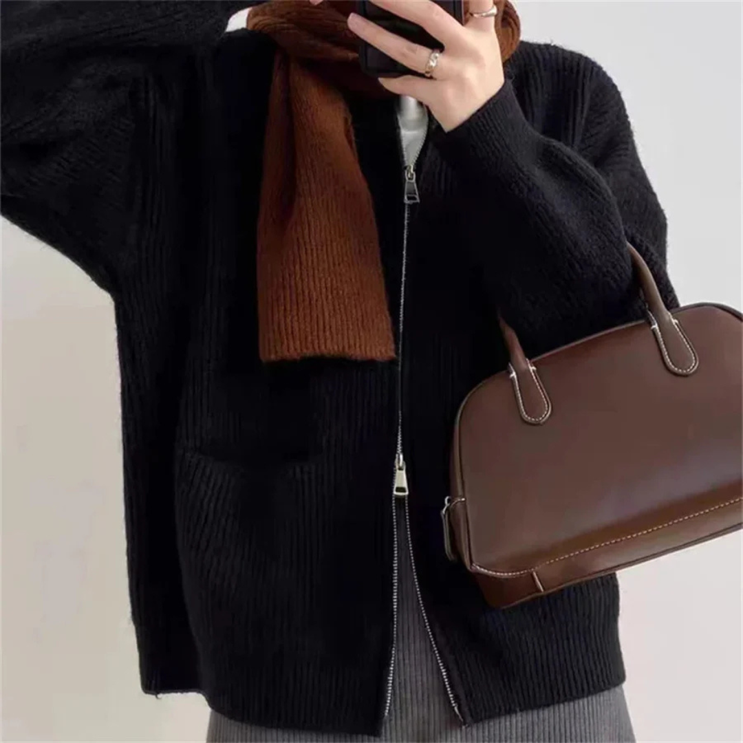 Jamunen | Damen Strickjacke mit Reißverschluss | Langarm