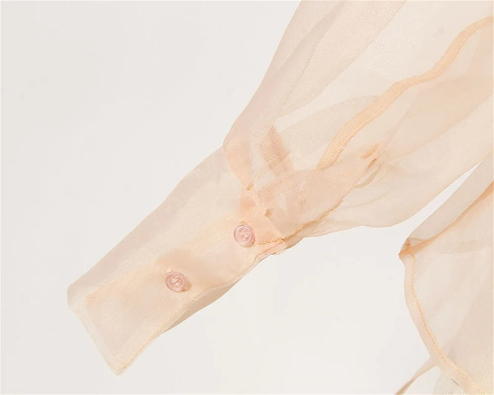 Zweiteiliges Chiffon Sommeroutfit mit Gürtel und Rock – Maurelle