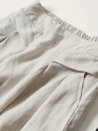 Anina - Weite Beine Leinen Hose