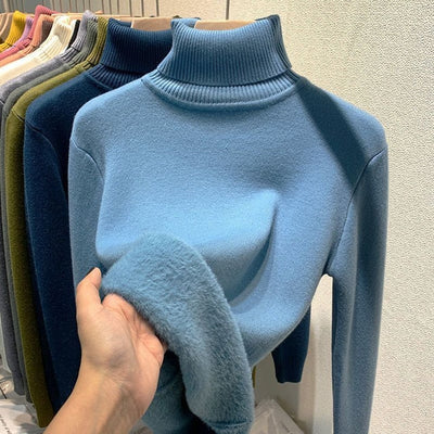 Eloise - mit Samt gefütterter Rollkragenpullover für Frauen