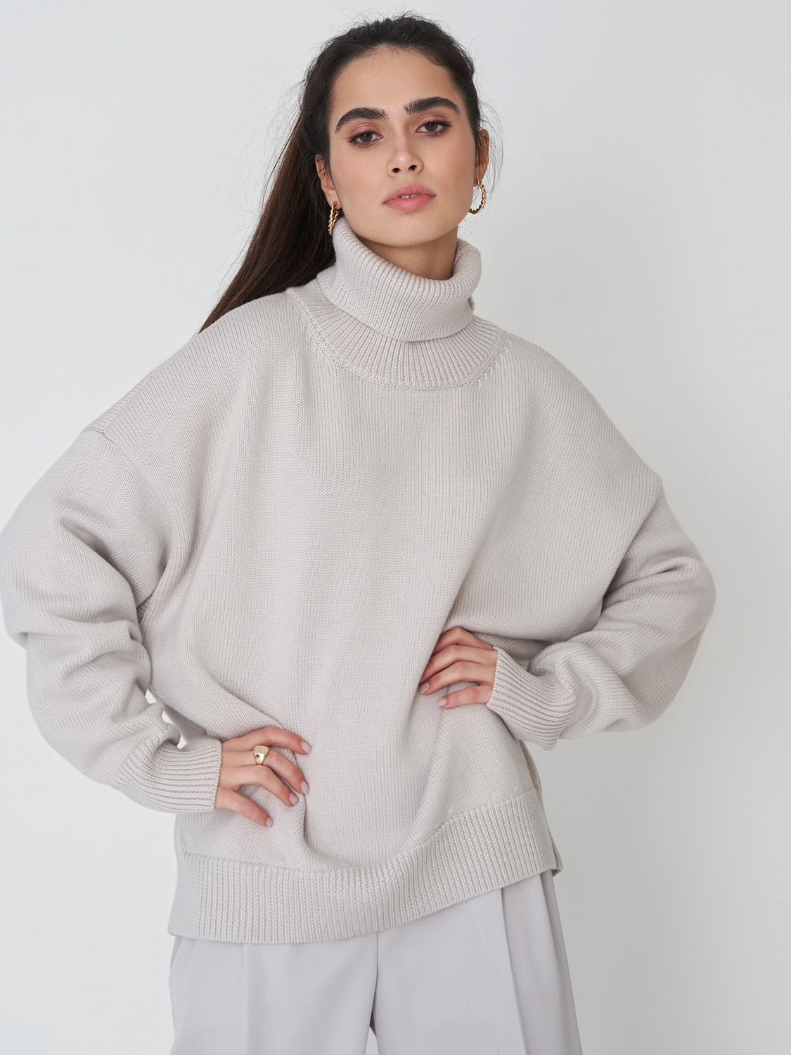 Langarm-Rollkragenpullover