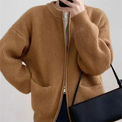 Jamunen | Damen Strickjacke mit Reißverschluss | Langarm