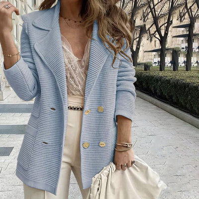 Elise - luxuriöser Strickblazer mit Doppelknopfverschluss