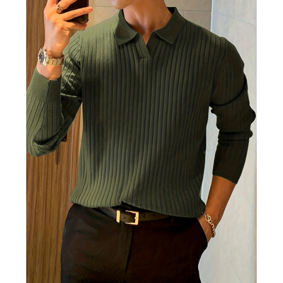 Asadali | Herren Stylischer Rippenstrick Pullover | Warme