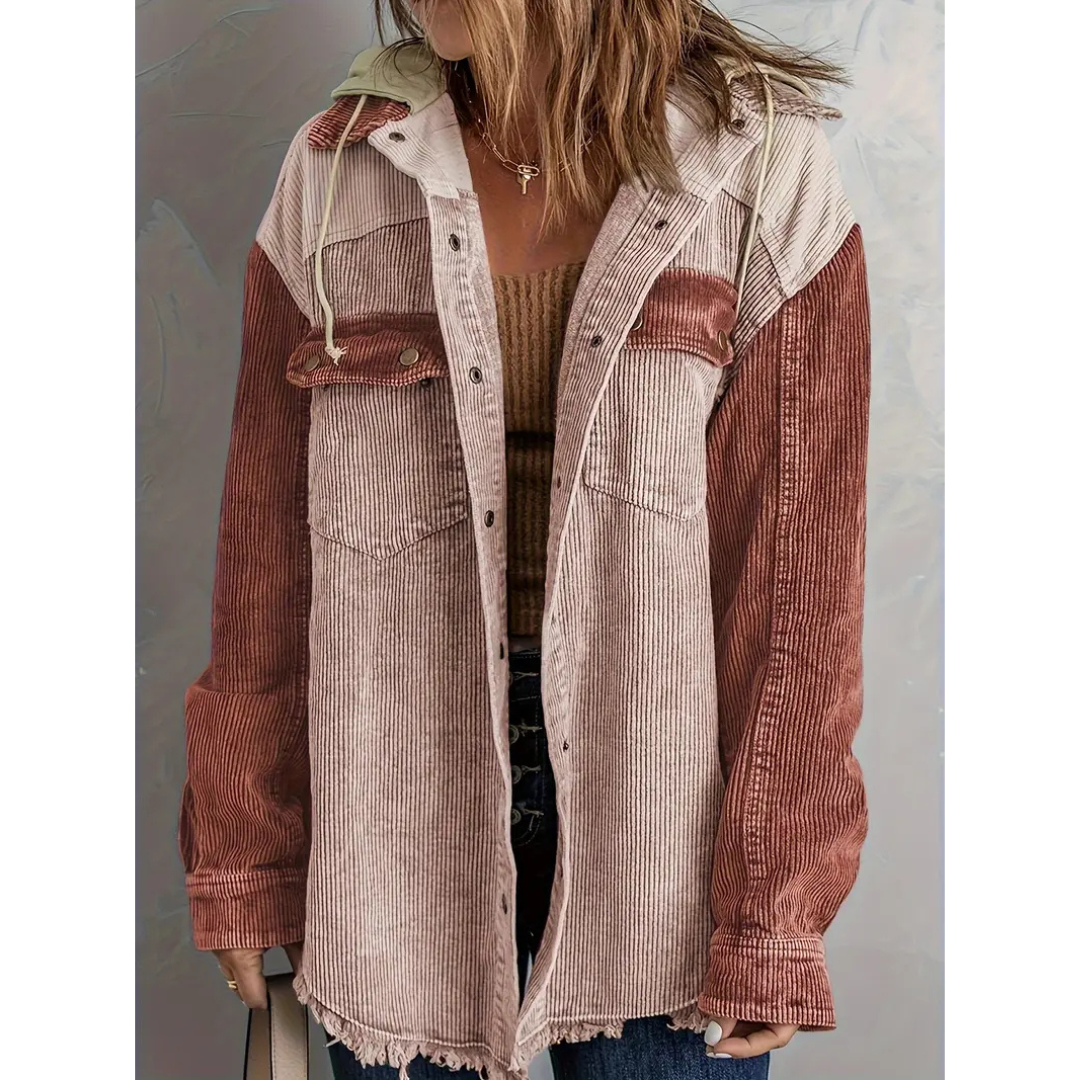 Amma | Damen Winter Langarm Knopf Daunen Jacke | Kapuze