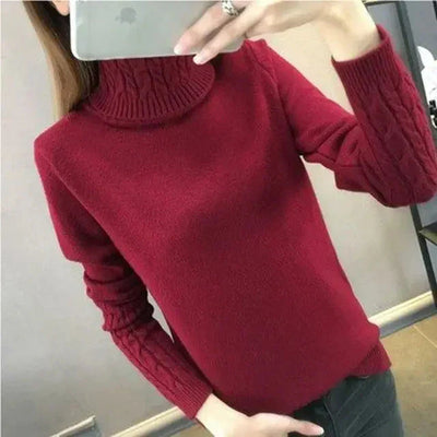 Livia - bequemer Rollkragenpullover mit gestrickten Ärmeln