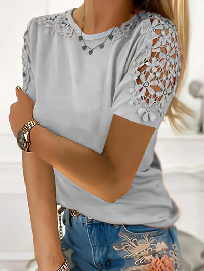Ancuta – Elegantes Sommer Kurzarm T Hemd Mit Spitze