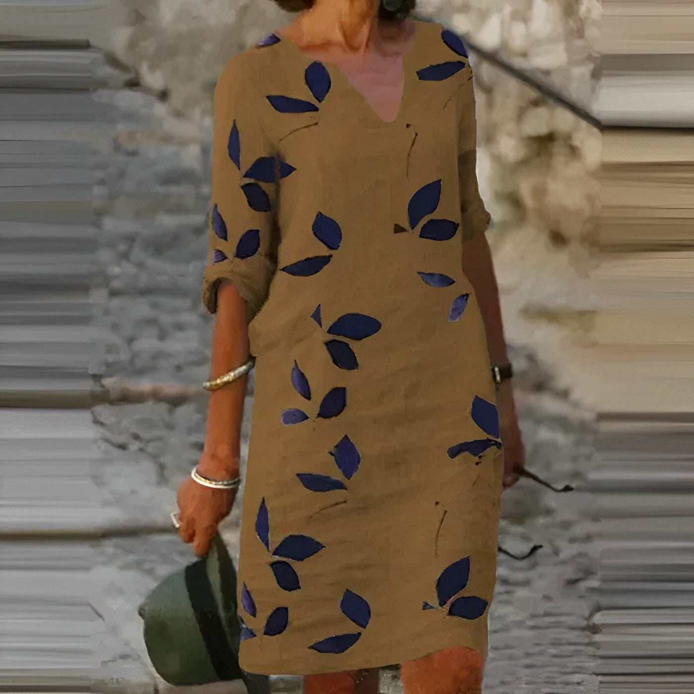 Zadie – Atemberaubendes Sommer Kleid Mit Blatt Ausdrucken