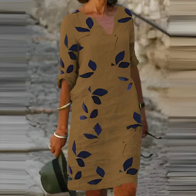 Zadie – Atemberaubendes Sommer Kleid Mit Blatt Ausdrucken