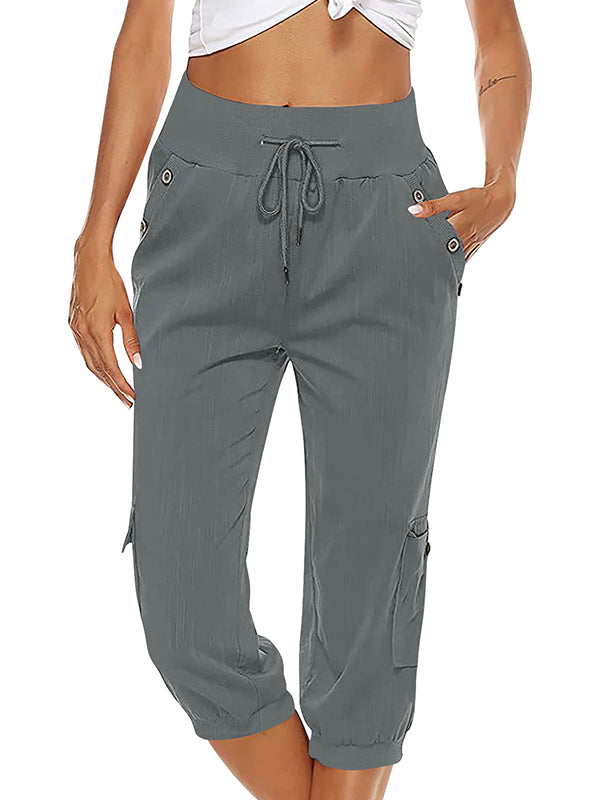Ayla Damen Crop-Hose Im Leinenlook Mit Kordelzugbund – Bequem Und Vielseitig Für Jeden Anlass