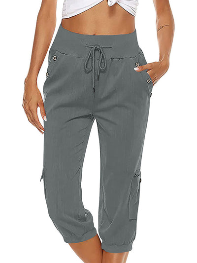 Ayla Damen Crop-Hose Im Leinenlook Mit Kordelzugbund – Bequem Und Vielseitig Für Jeden Anlass