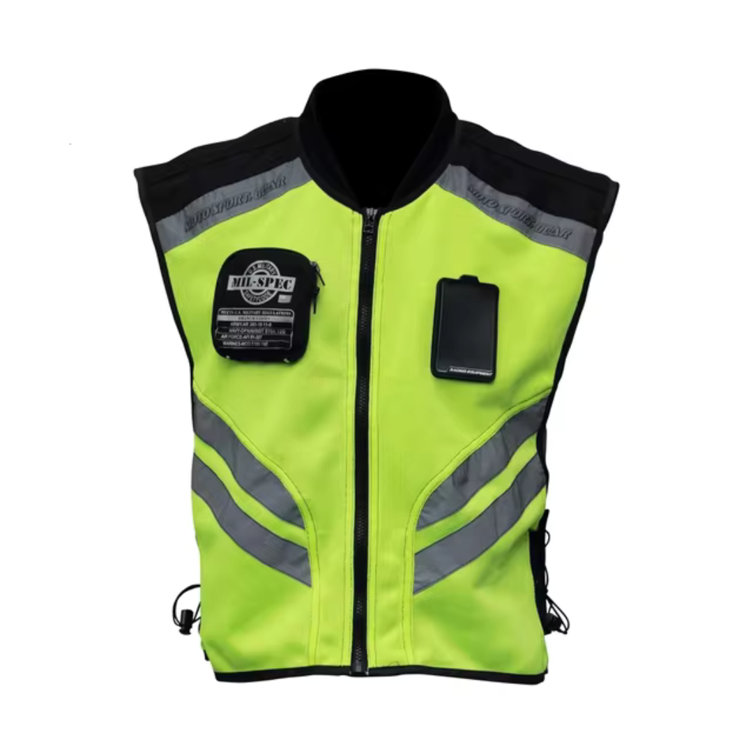 Shapatar | Herren Reflektierende Motorrad Weste | Arbeitskleidung