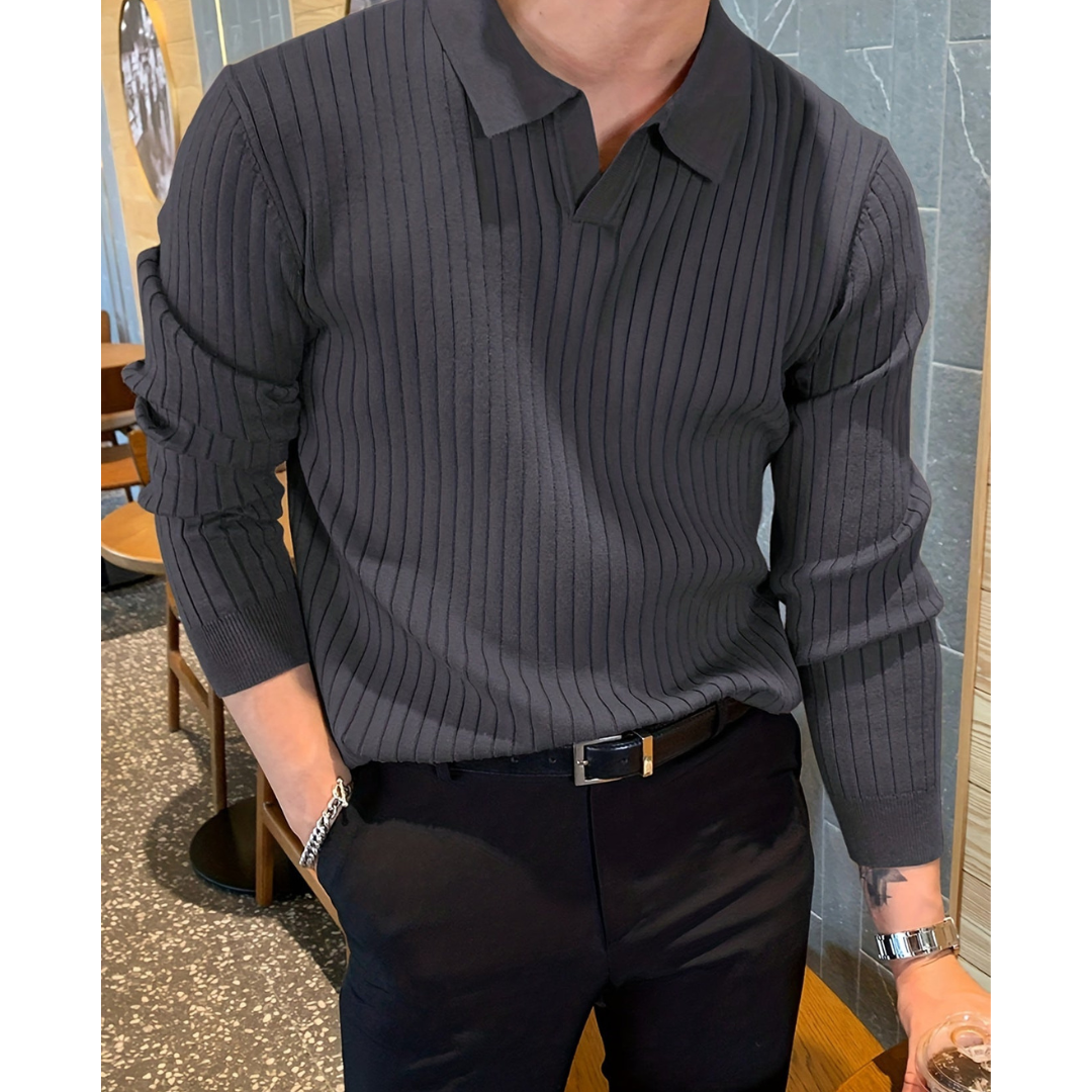 Asadali | Herren Stylischer Rippenstrick Pullover | Warme