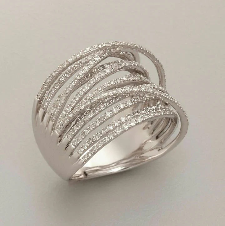 Vintage geschichtet Zirkonia Silber Ring