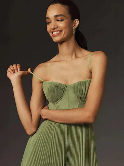 Octavia - ausgestelltes Midikleid mit plissiertem Tüll-Bustier